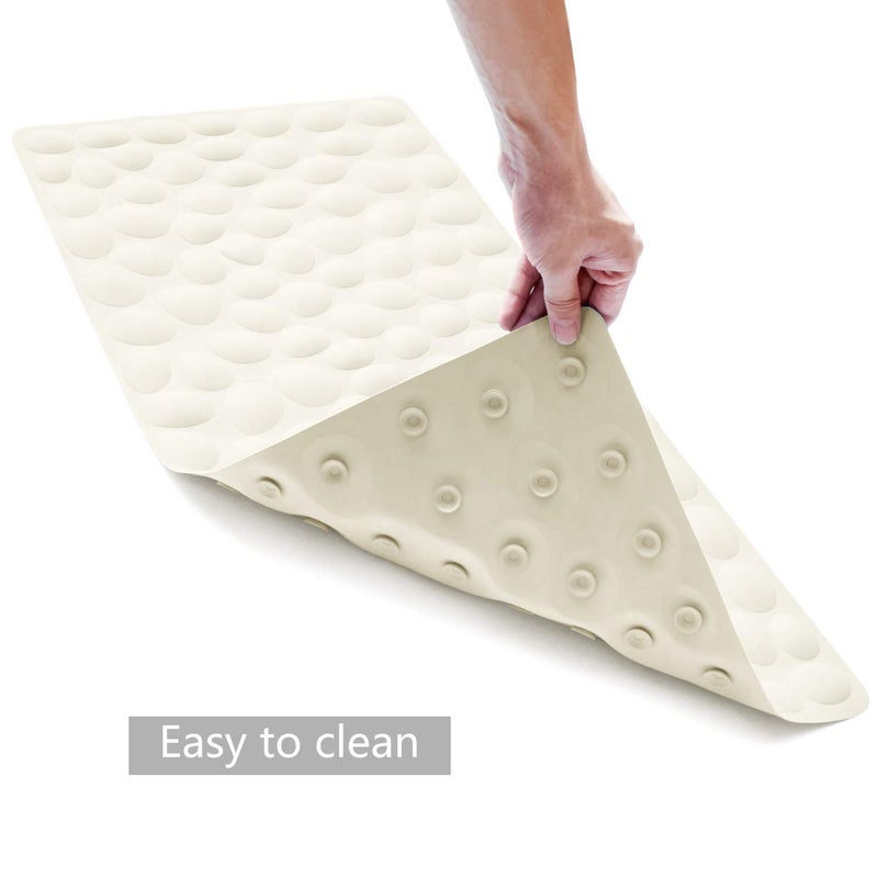 OTHWAY Non-Slip Bathtub Mat OTHWAY Soft Rubber Bathroom Bathmat with Strong Suction Cups (Beige) - Image 4